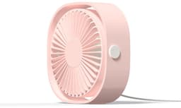 USB Tafelventilator - USB Ventilator - Mini Ventilator - Compact - 3 Windstanden - Roze — thumbnail 3
