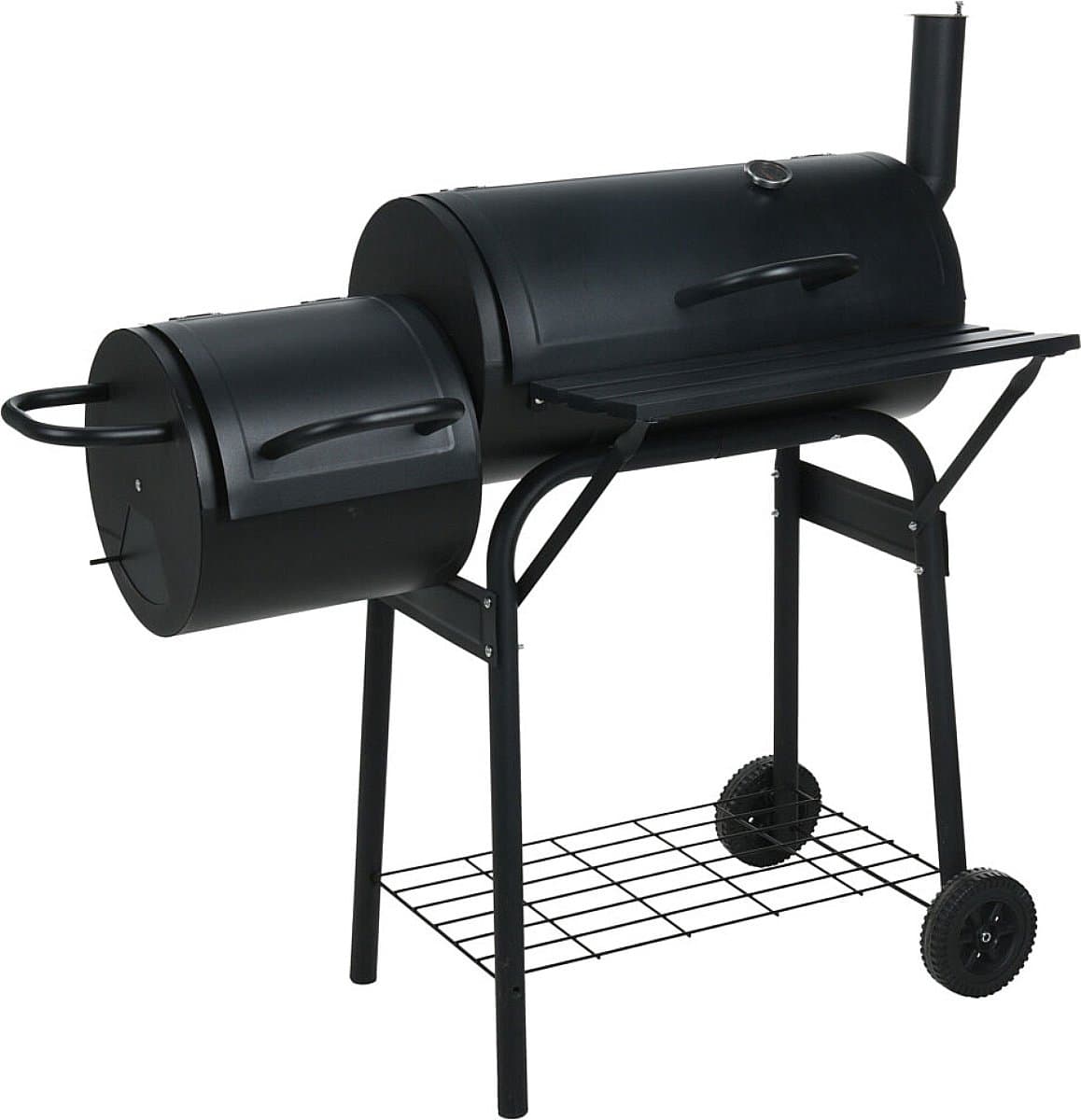 Vaggan Smoker Houtskoolbarbecue - Cilinder Rookoven -Barbecue Smoker - Houtskool Rookoven - Verrijdbare BBQ -118 x 53 x 102 cm- Gegalvaniseerd Staal - Thermometer — afbeelding 1