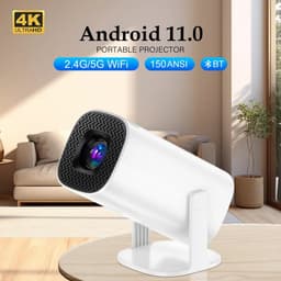 Elementkey PowerBEAM2 - Projector tot 100 inch - Multimedia HDMI - Draagbare Projector - LED - Android 11 - WiFi 6 - Youtube/Netflix Streamen- Bioscoop - Wit — thumbnail 3