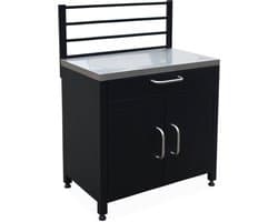 sweeek - Stalen buitenkeuken, grimaud, 1 lade en 1 deur met ophangrooster, 80 cm breed