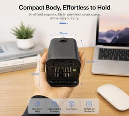 Draagbare HD 1080P thuisbioscoopprojector met HDMI/USB-kabelaansluiting, handmatige focus, 180° verstelbare standaard, compatibel met laptop, afstandsbediening, slaapkamer — thumbnail 5