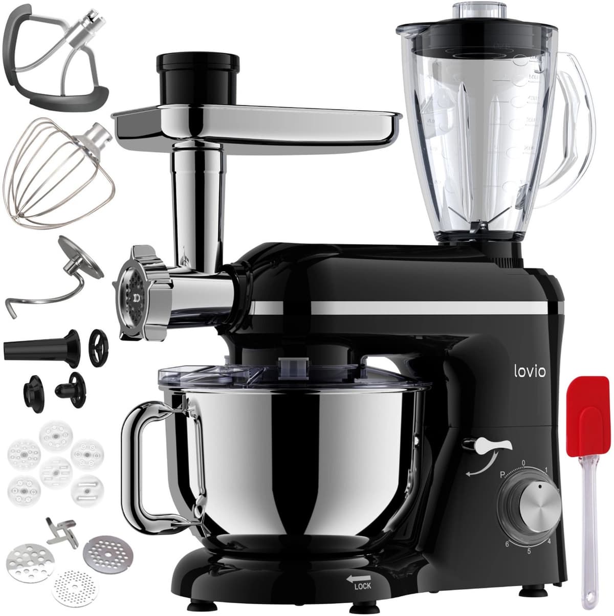 Lovio ChefAssistant Plus planetaire mixer 1900 W - zwart LVSTM02PBK — afbeelding 1