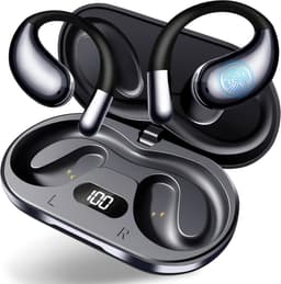 Open Ear Bluetooth Oordopjes, Draadloze Sport Oordopjes met Oorhaak, Bluetooth 5.4, IPX7, 50 uur Speeltijd, ENC Mic, LED Display, Koptelefoon voor Hardlopen Fitness — thumbnail 1