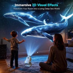 Anysun 3D-sterrenstelsel projector, 60 dynamische thema's, sterrenstelsel en mist, bluetooth-luidspreker, afstandsbediening, Aurora-nachtlampje, voor slaapkamer, kinderen, volwassenen, feestjes — thumbnail 3