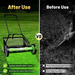 Handgrasmaaier – Handmaaier – Kooimesmaaier – Duwgrasmaaier – Gazonmaaier – 50,8 cm Maaibreedte – 9 Instelbare Maaihoogtes – 65-Mangaan Stalen Messen – Met Opvangzak – Groen — thumbnail 4