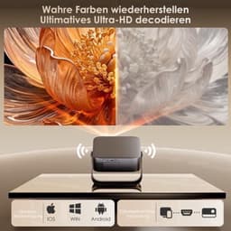 Mini Beamer - 1200 Lumen - Native 1080p Resolutie - LCD - Draagbaar - Voor Thuisbioscoop En Presentaties — thumbnail 4