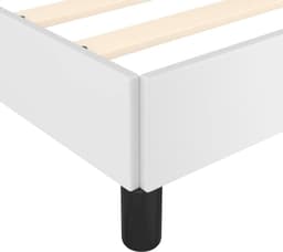 Bedframe met hoofdeinde, wit, 120 x 200 cm, kunstleer, hotelbedframe, bedframe voor slaapkamer, logeerkamer, bedframe, familiebed voor slaapkamer, hotel, logeerkamer — thumbnail 2