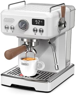 HIBREW H10Plus espressomachine, halfautomatisch koffiezetapparaat van 20 bar, snelle verwarming, temperatuurregeling, stoomopschuimer voor cappuccino latte, compact roestvrij staal — thumbnail 1
