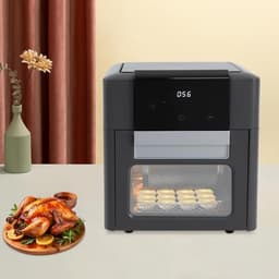 Heteluchtfriteuse - Airfryer Oven - Gezond Koken - 12 Programma's - 12 Liter - Grijs — thumbnail 2