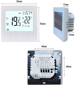 Slimme Thermostaat - Wandthermostaat Kamerthermostaat - Energie Besparen - Programmeerbare Verwarming - 10 cm - Wit — thumbnail 3