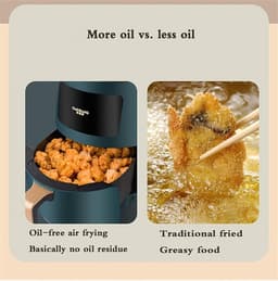 Airfryer - Heteluchtfriteuse - Gezond Koken - 5 Liter Capaciteit - 310 x 270 mm - Rood — thumbnail 2