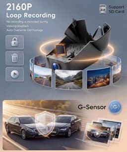 Dashcam voor auto - Zwart - Geschikt voor Volvo XC90 2023-2026 - 2160P 4K Video - Met Wifi en G-sensor — thumbnail 3