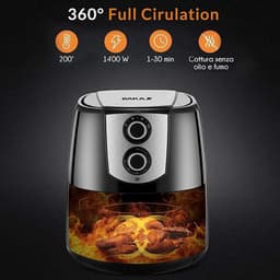 Heteluchtfriteuse - Airfryer Frituurpan - Gezond Frituren - 360 Graden Luchtcirculatie - 52 Liter - Zwart — thumbnail 2
