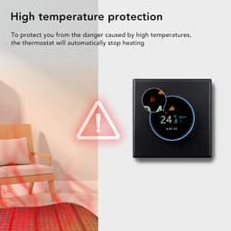 Slimme Thermostaat - WiFi Thermostaat - Verwarming Regelen - App Afstandsbediening - AC 95-240V - Zwart — thumbnail 3