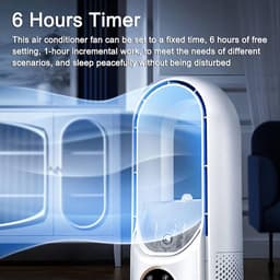 Draagbare airconditioner - Draagbare USB-luchtkoeler en ventilator zonder bladen - 6 instelbare vermogensniveaus - Stille koelventilator en luchtbevochtiger (wit) — thumbnail 4