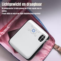 QIN® Draagbare beamer - Beamer - Projector - Mini Beamer - Zwart/Wit - 24cm x 10cm x 21cm — thumbnail 3