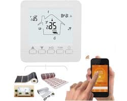 Digitale Thermostaathygrometer - Slimme Kamertemperatuurregelaar - Verwarming Regelen - Wifi Connectiviteit - AC 100-240VAC - Wit