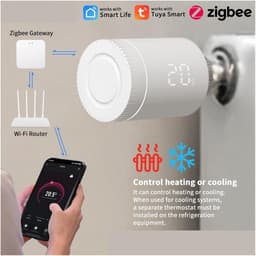 Slimme Thermostaatkraan - Radiatorkraan Slimme Thermostaat - Energie Besparen - 7-Daags Programmeerbaar - M30x15mm - Wit — thumbnail 3
