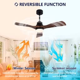 HAUSS SPOLE Plafondventilator Met Verlichting - 107 cm - ABS - Zwart En Donker Walnoot - Afstandsbediening En Omkeerbare DC-Motor — thumbnail 2