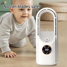 Draagbare bureauventilator met 6 instelbare ventilatorsnelheden en een timerfunctie van 6 uur. Geschikt voor studentenkamers, studeerkamers en bureaus. Stille werking en zachte nevel. Ideaal voor thuisgebruik. - Groen en milieuvriendelijk. — thumbnail 3