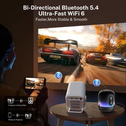 SnelShoppen - Slimme Beamer Native 1080P met 4K Ondersteuning, Draagbare Projector met Auto Keystone, Wi-Fi 6/Bluetooth 5.4, Ingebouwde Apps, HDMI/iOS — thumbnail 5