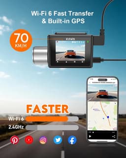 SnelShoppen - 4K Dashcam voor Auto met Dubbele Camera, 64GB Kaart, Wi-Fi 6, GPS, Nachtzicht, 5cm IPS Scherm, 24 Uur Parkeermodus, Spraakbediening — thumbnail 3