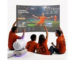 SnelShoppen - Mini Beamer Full HD 1080p | Smart Projector met Autofocus & Keystone Correctie | Draagbare Projector met WiFi & Bluetooth 5.4 | 508 cm S