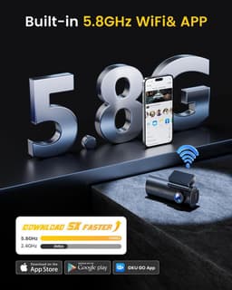 SnelShoppen - GKU 4K Dashcam Voor en Achter, WiFi Dashcam Auto met 64GB SD-Kaart, Dual Auto Camera met Parking Monitor, Nachtzicht, WDR, 170° Brede Ho — thumbnail 2