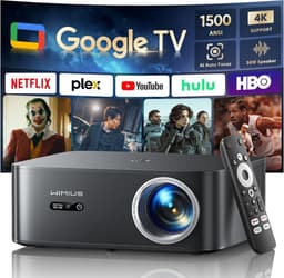 SnelShoppen - 4K Home Theater Projector met Google TV | 1200 ANSI lumen | Autofocus | Trapeziumcorrectie | 20W Smart Licht | FHD 1080P | WiFi 6 | Blue — thumbnail 1