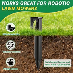 SnelShoppen - 100 Robuuste Luchtmaaier Haken - Weerbestendige Plastic Pegs voor Grasmaaier Kabels - Geschikt voor Tuin en Buitengebruik — thumbnail 3