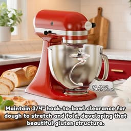 SnelShoppen - Roestvrijstalen Kneedhaak voor KitchenAid - K45DH Kneedhaken voor 4,3 en 4,7/4,8L Kantelkop Blender - Vaatwasmachinebestendig - Ideaal v — thumbnail 4