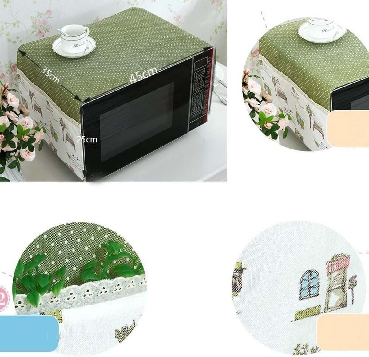 Magnetron Stofkap - Magnetronhoes Beschermhoes - Keuken Beschermen - Opvouwbaar Ruimtebesparend - 45 x 35 x 25 CM - Effen Kleur — afbeelding 1