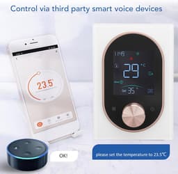 Slimme Thermostaat - Programmeerbare Thermostaat Kleurenthermostaat - Energie Besparen - Open Raam Detectie - AC 95-240V - Wit — thumbnail 5