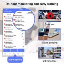 Dashcam voor Auto - 10.26” Touchscreen Dashcam - 4 Camera’s - 4G Android 8.1 - 360° Panorama - GPS & ADAS - Parkeermodus - Zwart — thumbnail 4
