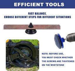 SnelShoppen - Lawn Mower Blunt Blade Sharpener voor Elektrische Handboor, Tuingereedschap, Hoogwaardige Corundum, Inclusief Mescompensator, Pack van 5 — thumbnail 4