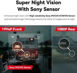 Dashcam voor Auto - Dash Cam - Dual Car Camera - 1944P HD - WiFi - Voor & Achter - 24H Parkeerbeveiliging - D²save Opslag - Zonder Geheugenkaart — thumbnail 4