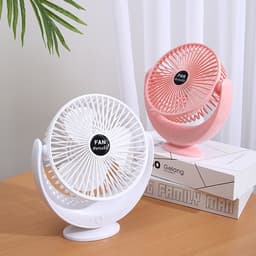 Oplaadbare ventilator op accu, krachtige luchtstroom, lange gebruiksduur, kleine USB-bureauventilator — thumbnail 4