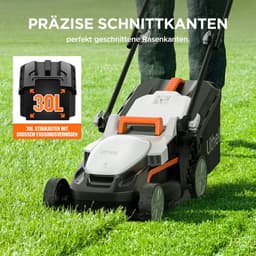 Accugrasmaaier - Draadloze maaier - Gazon Onderhoud - Vijf maaihoogtes - 33 cm maaibreedte - Zwart — thumbnail 2