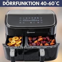 Hete Lucht Frituur - Dubbele Mand - Gezond Koken - Sync Finish Functie - 9 Liter - Zwart — thumbnail 5