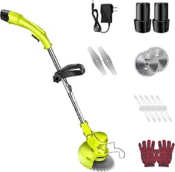 Draadloze Grasmaaier - Elektrische Trimmer - Tuinonderhoud - Verstelbare Steel - 24V Batterij - Zwart — thumbnail 1