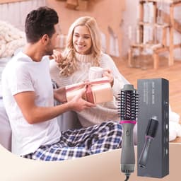 Haarborstel voor haardroger en volume, 1200 W styler met negatieve ionen, anti-kroes, cilinder van titanium keramiek, stijlborstel — thumbnail 5