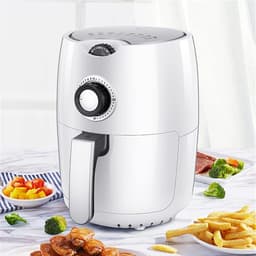 Heteluchtfriteuse Elektrisch - Olievrije Frituurpan - Gezond Koken - Snel & Gelijkmatig - 2.2 Liter - Wit — thumbnail 2