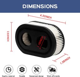 Dailygoods- Luchtfilter 2 Stuks - Grasmaaier Onderdelen - Hoogwaardig Kunststof - Ovale Luchtfilter - Duurzaam en Sterk - Verhoogt Motorlevensduur - Motorfilter — thumbnail 4