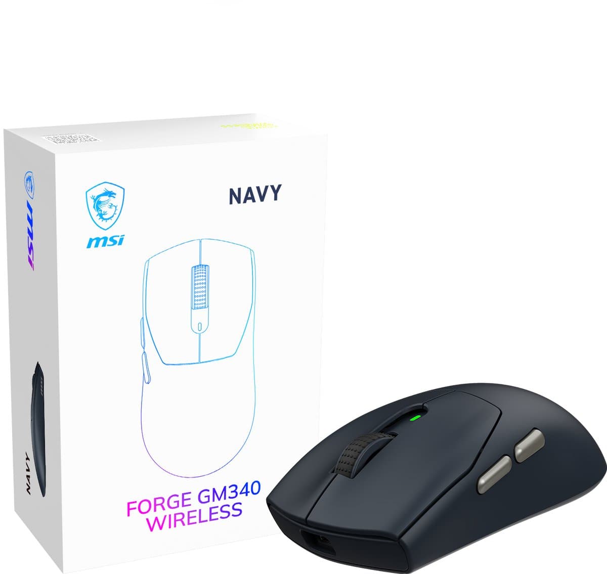 MSI FORGE GM340 WIRELESS NAVY – Gamingmuis – Draadloos RF - Bluetooth – Optisch – 12.000 DPI — afbeelding 1