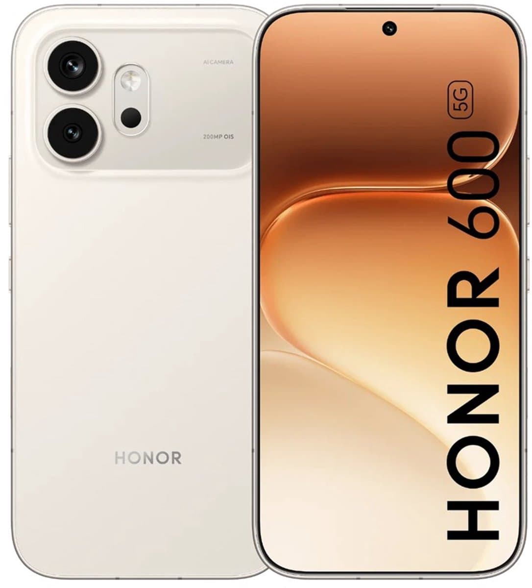 HONOR 600 - Smartphone 5G - 8GB 256GB - Goudwit - 6.57 inch AMOLED - 200MP - IP68 — afbeelding 1