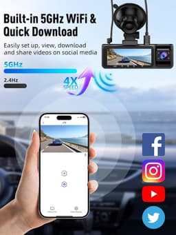 Auto Camera - Rijcamera Set - Veilig Rijden - 3 Kanaals Opname - 3.1 Inch Scherm - Zwart — thumbnail 5