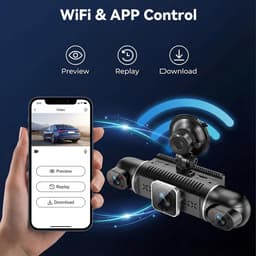 SnelShoppen - 360° 4-kanaals dashcam met 2K frontcamera, 1080P allround bewaking, parkeermodus, nachtzicht, wifi/app, G-sensor, loopopname en 3 inch I — thumbnail 2