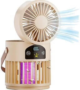 Lampventilator in de vorm van een mug, 3600 mAh, oplaadbaar, gebroken wit. — thumbnail 1