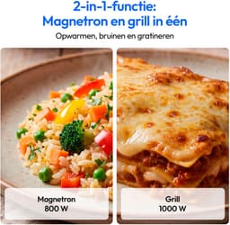 MEDION Retro magnetron met grill - 20 L - donkergrijs | 800 watt, 5 vermogensstanden, 3 combiprogramma’s, timer, ontdooifunctie, MD100119 — thumbnail 4