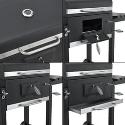 Houtskool BBQ Arnad met deksel 105x135x47,5 cm zwart casa.pro — thumbnail 3